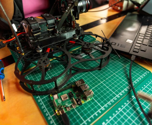 DIY drone kit build with FPV drone parts and soldering tools