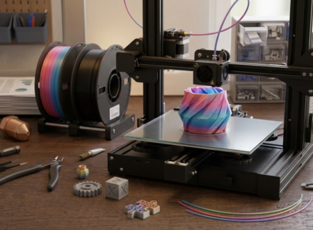 Impresora 3D moderna imprimiendo una pieza